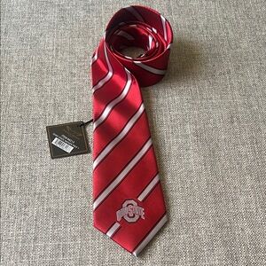 Eagles Wings Ohio State Red Striped Men's Tie